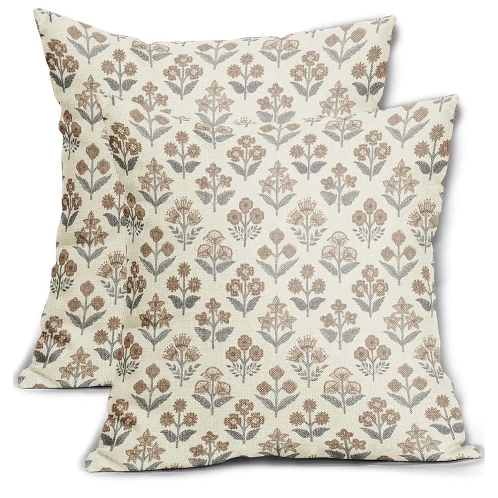 Floral Patterned Throw Pillow Covers
